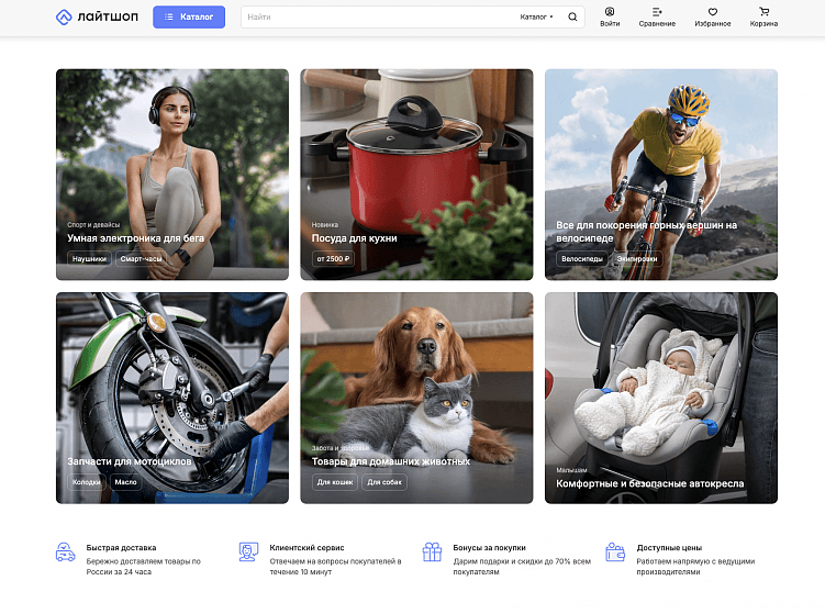 Скриншот шаблона сайта.