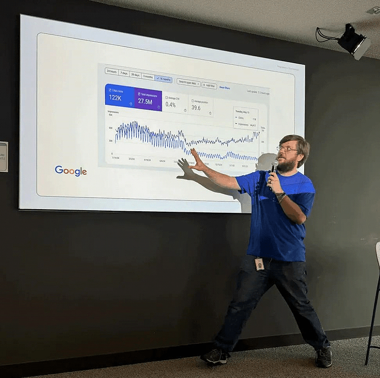 Видим, как показы в нейроответах растут, а клики и переходы на сайт значительно падают.