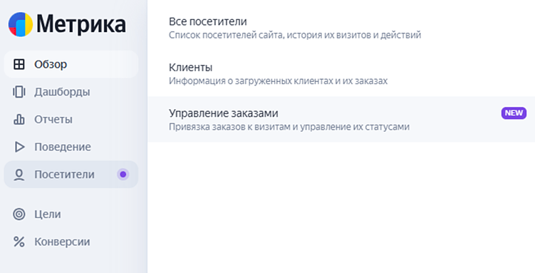Местоположение инструмента в Яндекс.Метрики