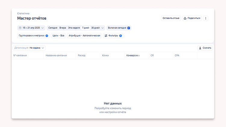 Новый Мастер Отчётов в Яндекс Директ: обзор