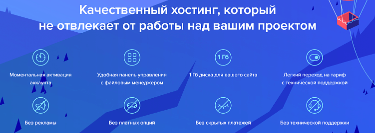 Интерфейс сервиса Sprinthost