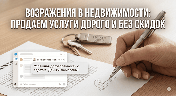 Продажи услуг риелтора 2026: скрипты, работа с возражениями и как закрывать запись без скидок