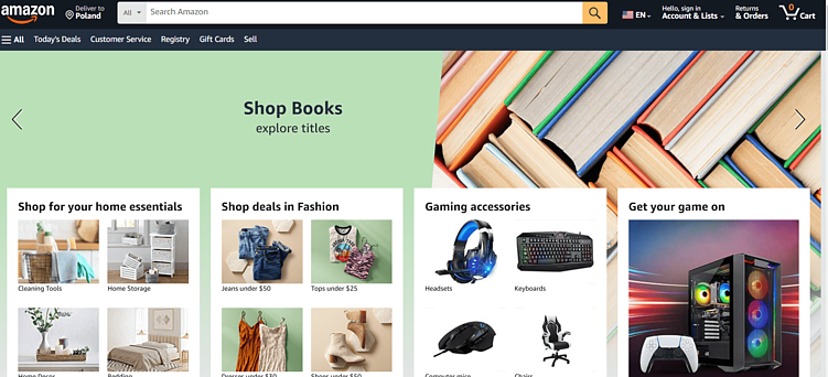 Главная сайта Amazon