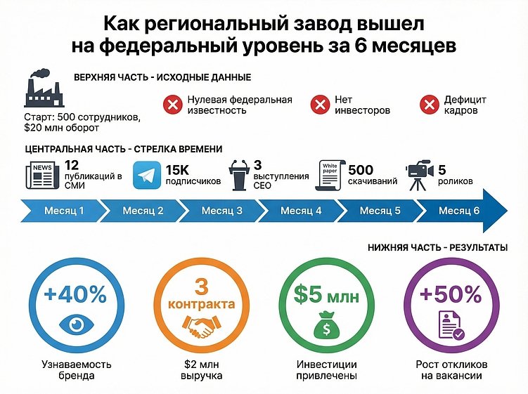 Промышленный PR в 2026 году: как производственным компаниям выйти на федеральный уровень