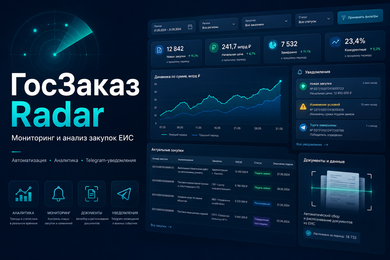 ГосЗаказ Radar — система мониторинга и анализа закупок ЕИС с Telegram-уведомлениями.