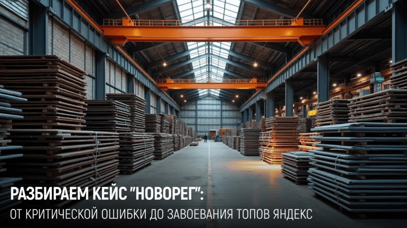 "Новорег": Кейс по SEO-продвижению от провала к триумфу - тематика металлопрокат