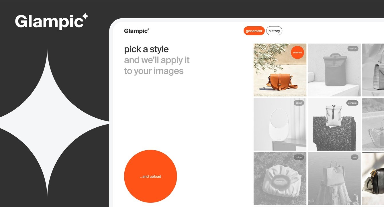 Айдентика и сайт AI-сервиса Glampic