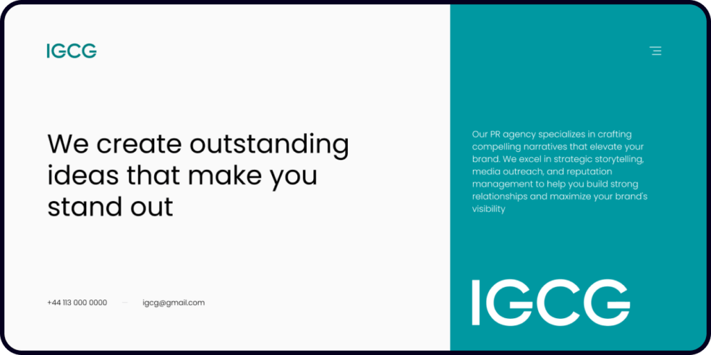 Разработка сайта IGCG — PR агентство в Британии