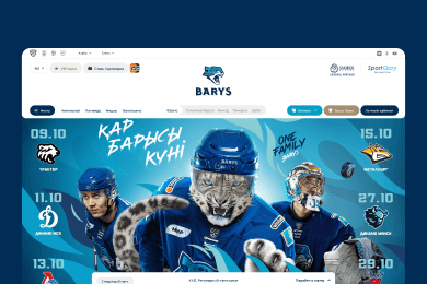 Разработка сайта для хоккейной команды «‎Барыс»