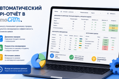 Автоматический KPI-отчёт в amoCRM: как руководитель за минуту видит эффективность отдела продаж
