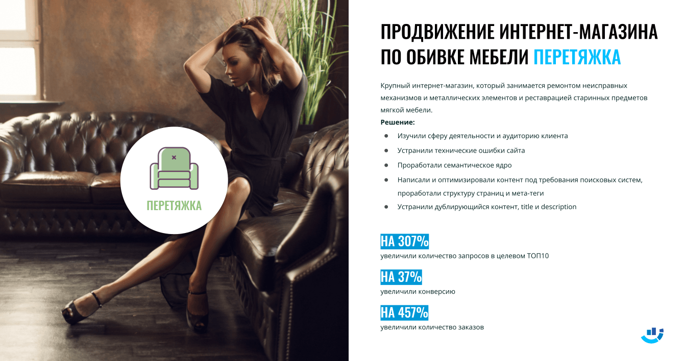 [Кейс] Ремонт мебели. Как на 307% поднять запросы в целевой ТОП-10. SEO-продвижение