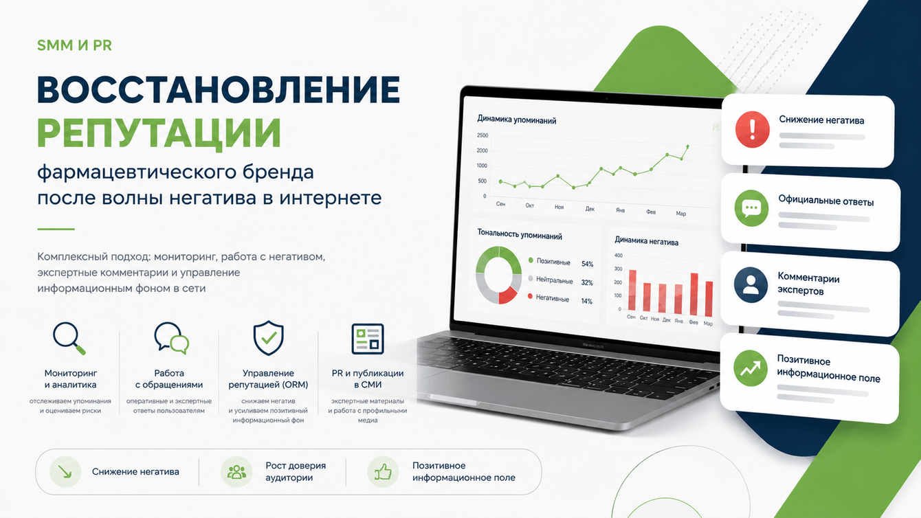 Восстановление репутации фармбренда после волны негатива в интернете