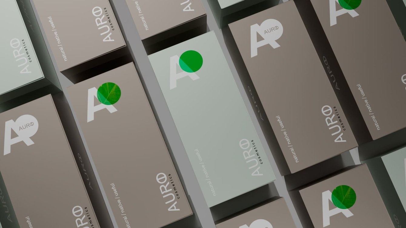 Логотип, фирменный стиль и дизайн упаковки AURO-cosmetics