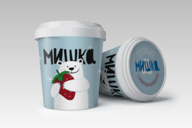 Упаковка для развестного клубничного пломбирного мороженного