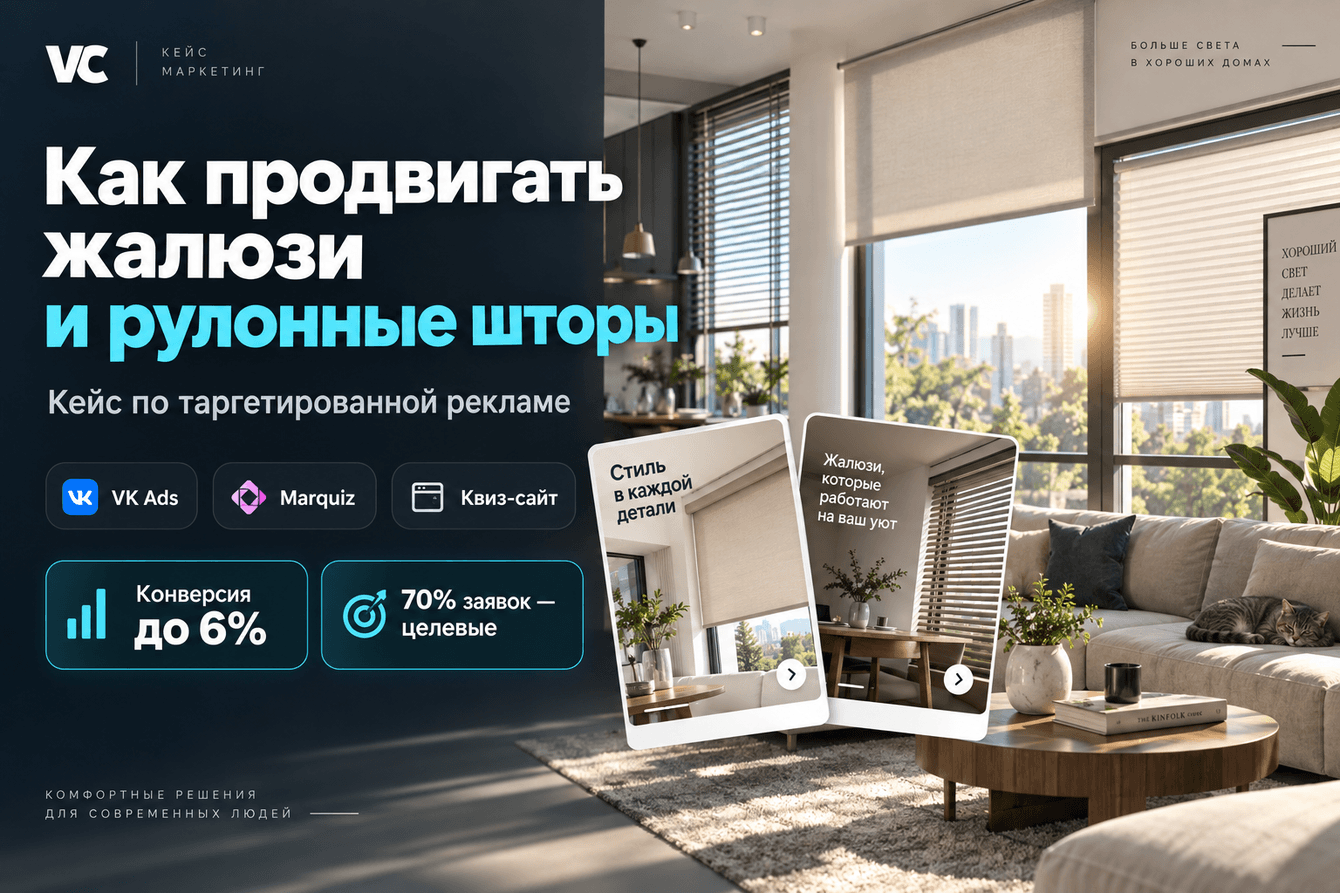 Кейс по продвижению жалюзи. Таргетированная реклама рулонных штор
