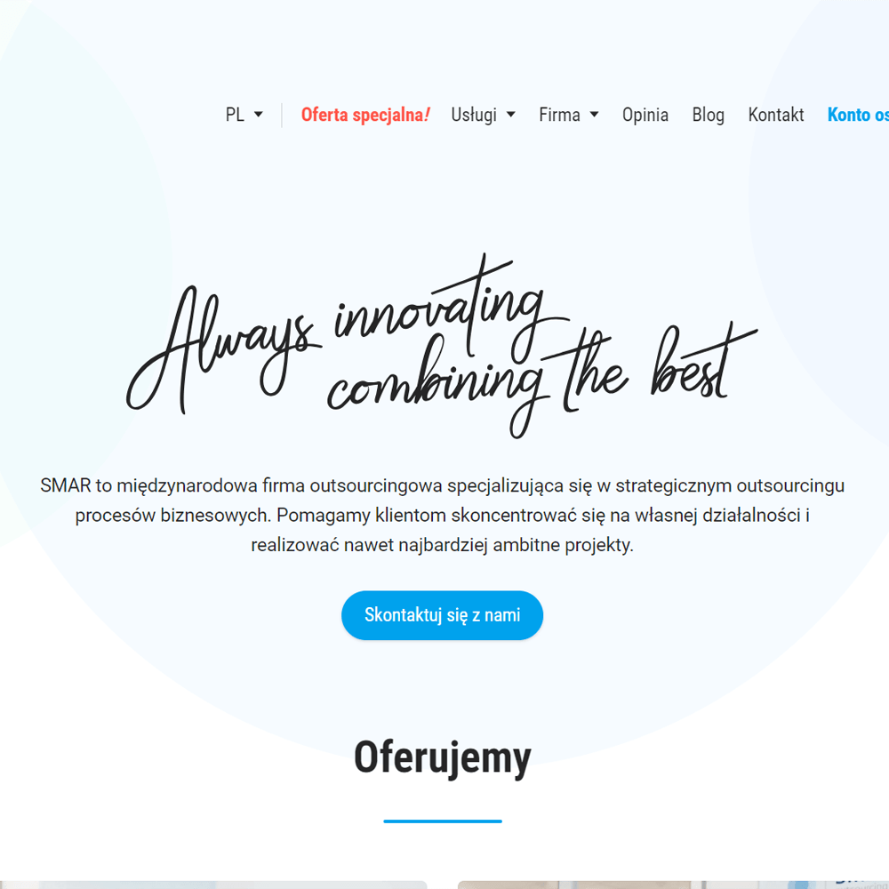 Сайт для SMAR — международная аутсорсинговая компания