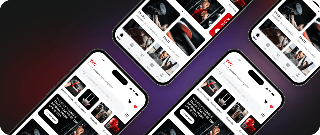 Интернет-магазин спортивной экипировки для китайского бренда ZKC.