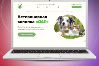 Создание органического сайта для ветклиники с высоким CTA