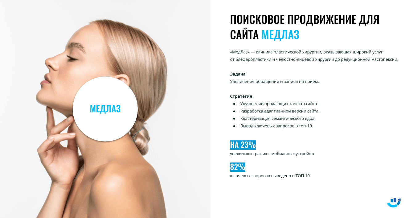 [Кейс] Косметология. Продвижение клиники пластической хирургии. Вывели в топ-10