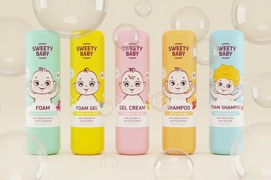 Концепт упаковки детского средства для купания «Sweety Baby»