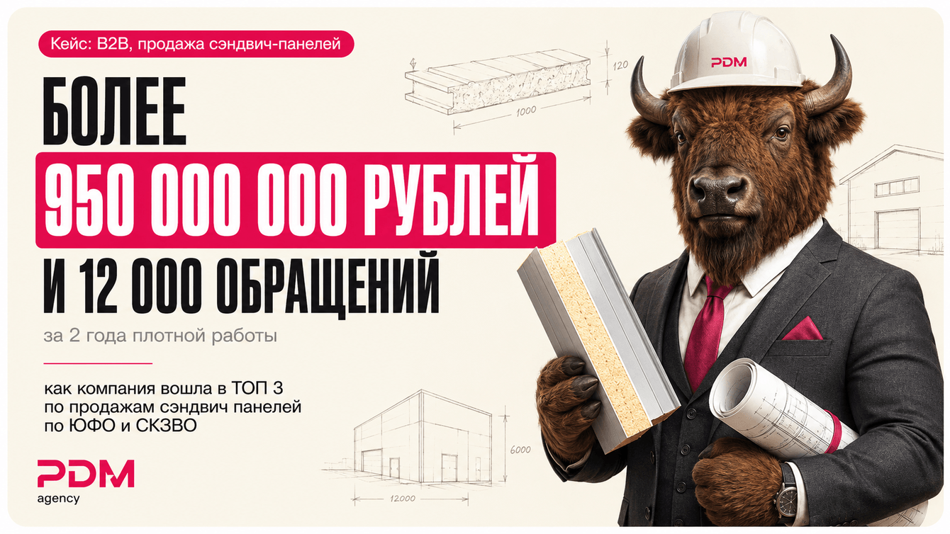 Привели более 12000 заявок на покупку сэндвич панелей с суммой продаж более 956 млн рублей за 2 года