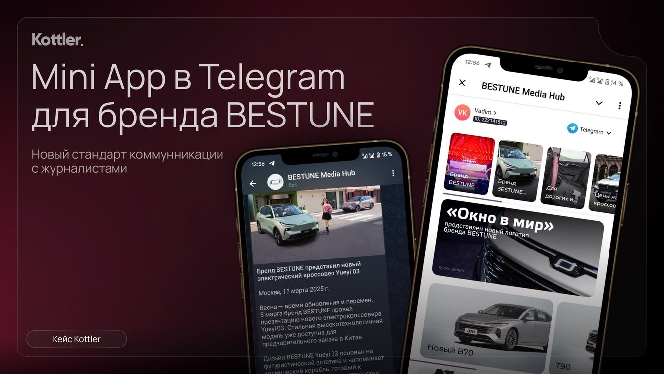 Медиа Хаб в Telegram на платформе Mini App для автомобильного бренда BESTUNE