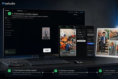 Phostudio: детская фотосъёмка от папки с исходниками до коллажа для печати в одном приложении