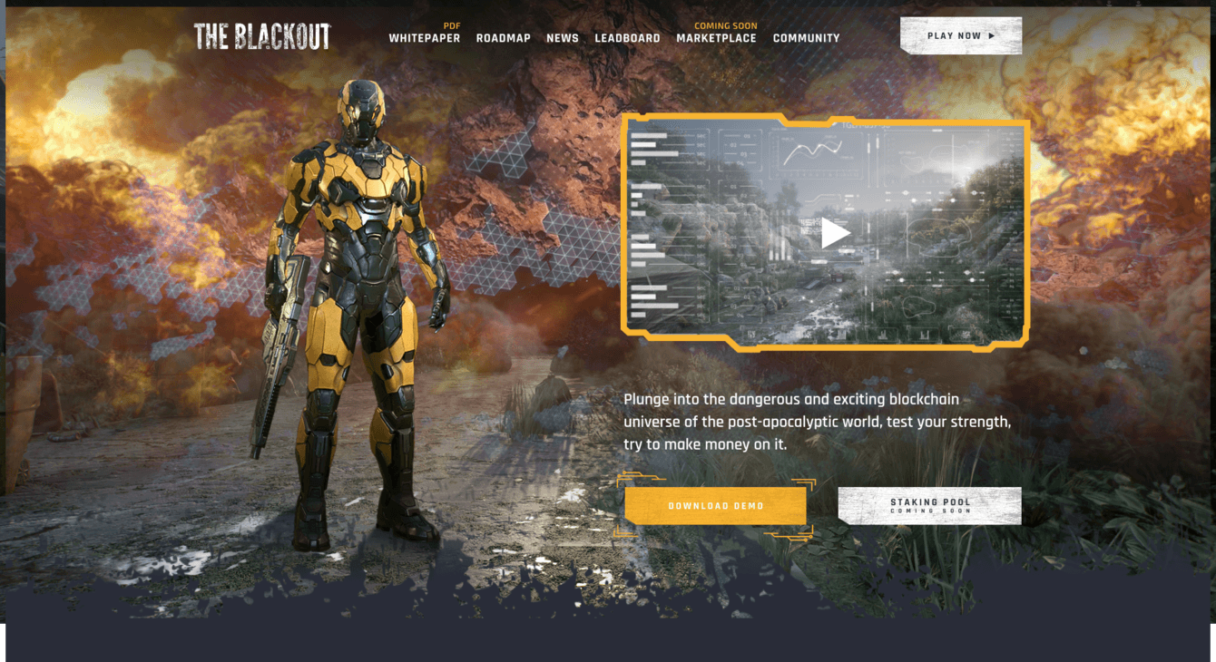 Промо-сайт для игры "The Blackout"