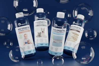 Дизайн упаковки эко-средства REMEZair для моющих пылесосов
