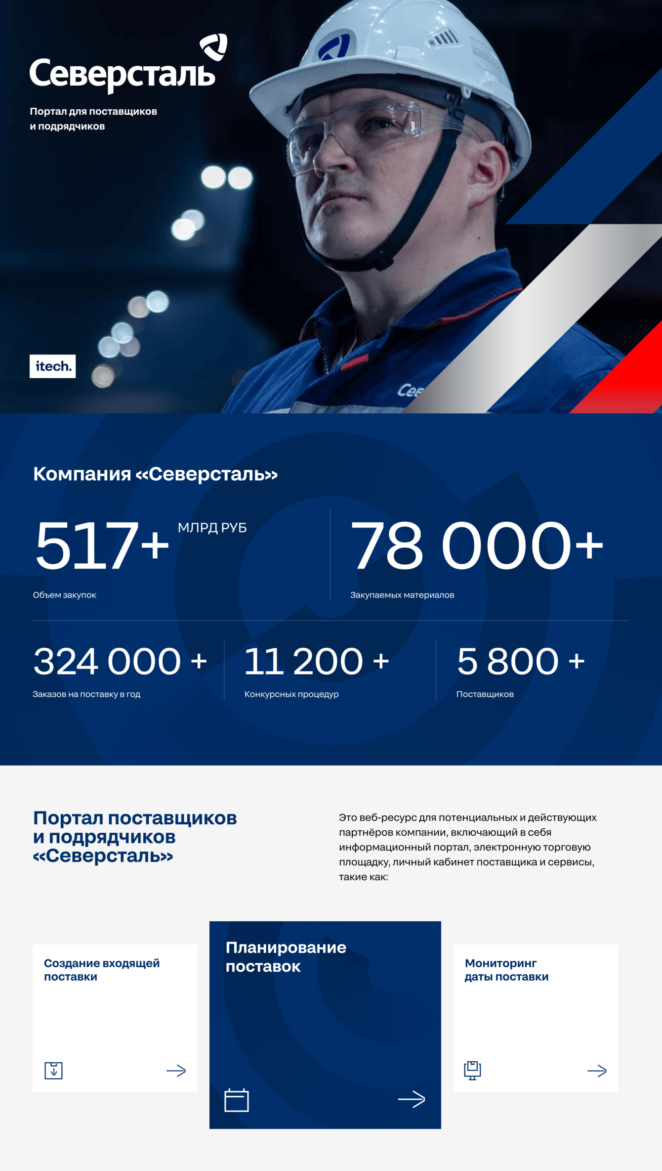 Разработка портала для поставщиков и подрядчиков ПАО «Северсталь»