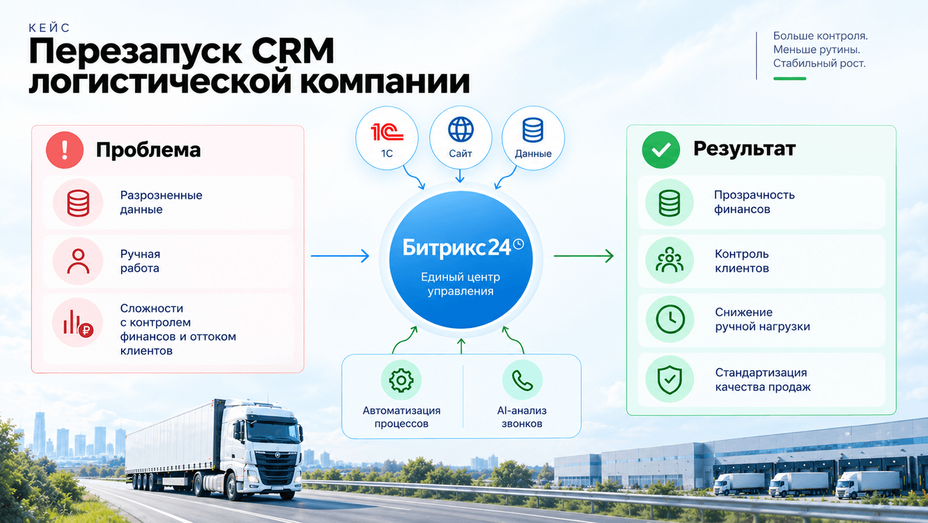 Перезапуск CRM для логистики: от разрозненных данных к единой системе управления продажами