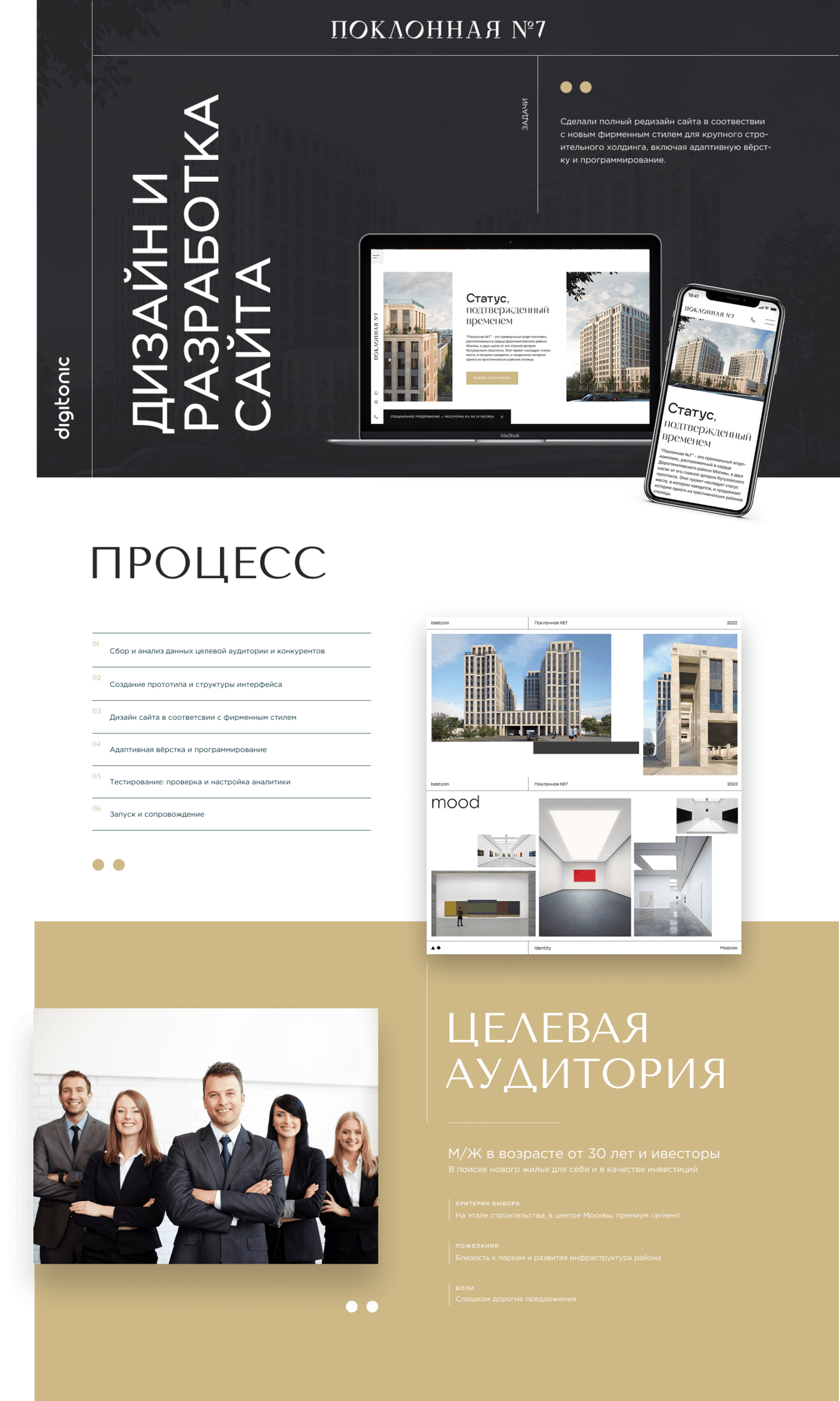 Разработка эксклюзивного сайта для комплекса апартаментов «Поклонная №7» (Premium Class)