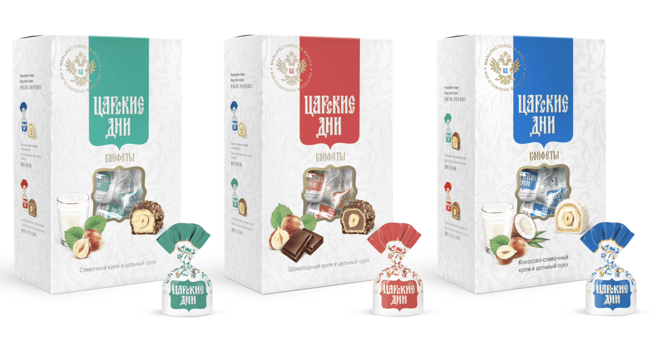Разработка дизайна упаковки конфет "Царские дни"