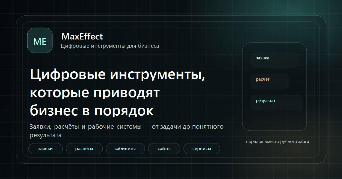 Denzar.ru — сайт-витрина цифровых инструментов MaxEffect