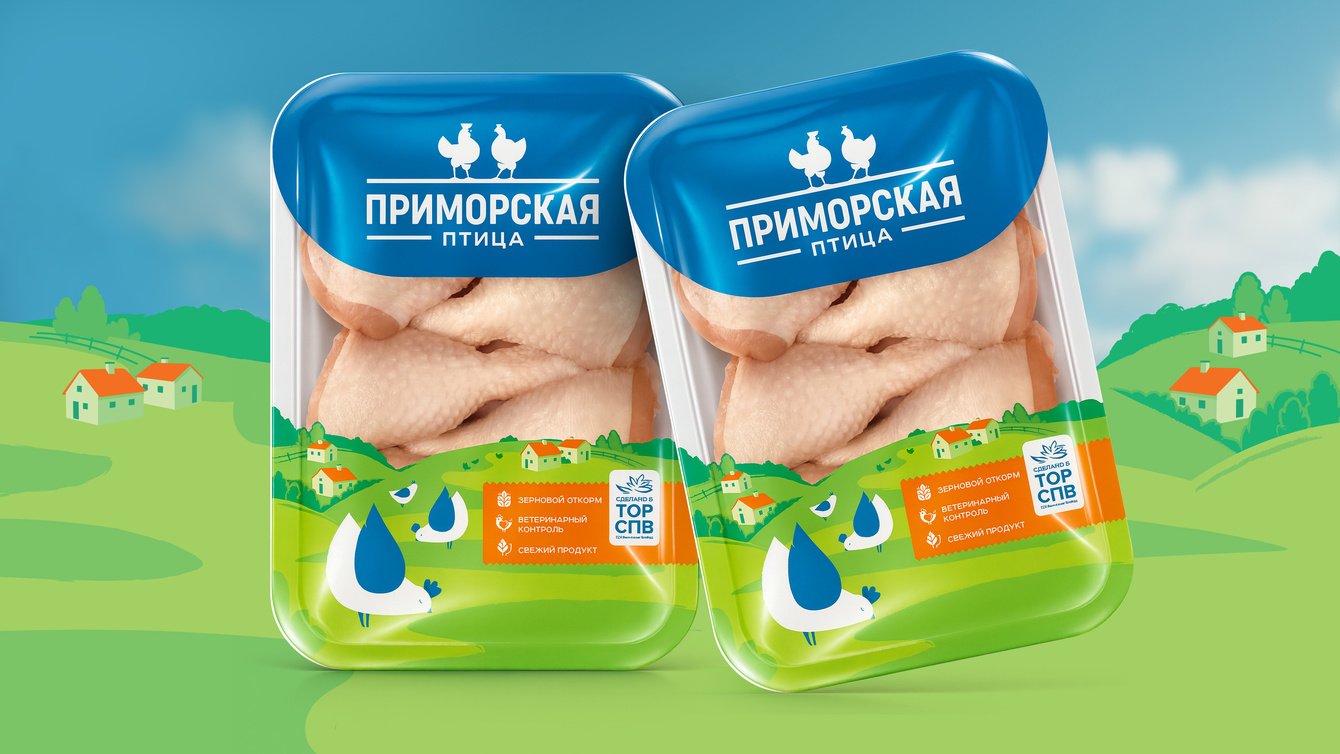 Рестайлинг упаковки бренда мяса птицы "Приморская птица"