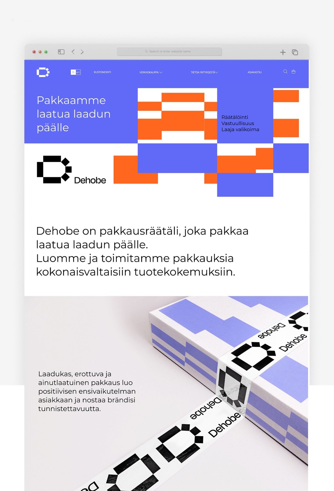 Разработка интернет-магазина для компании упаковочной продукции из Финляндии