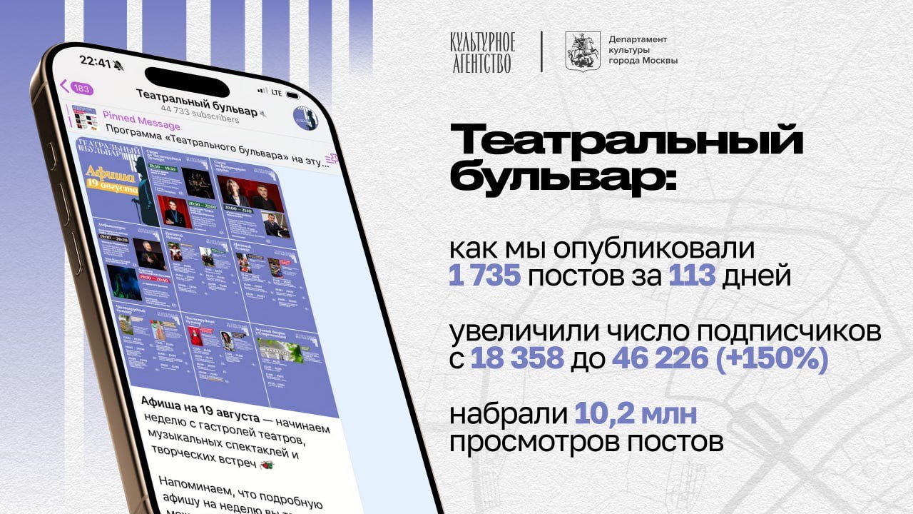 Telegram-канал фестиваля «Театральный бульвар» (Департамент культуры города Москвы)