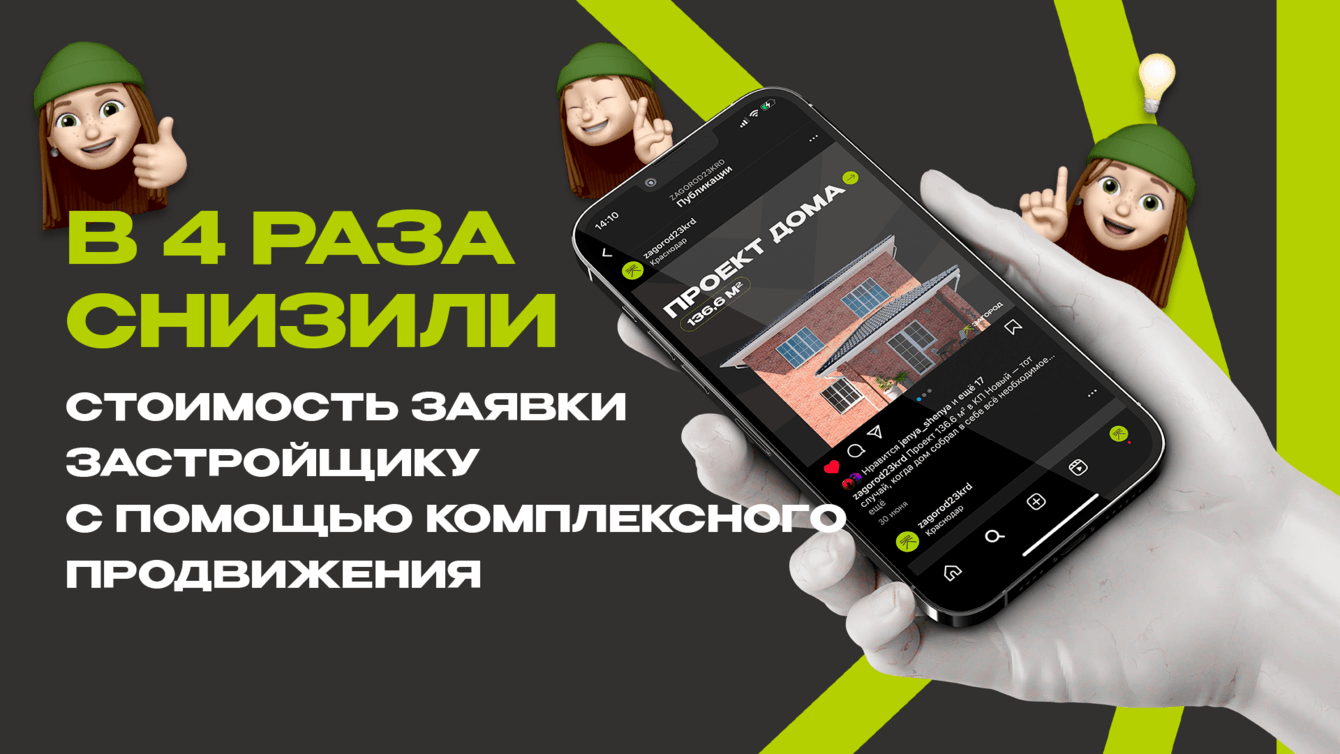 В 4 раза снизили стоимость заявки застройщику с помощью комплексного продвижения