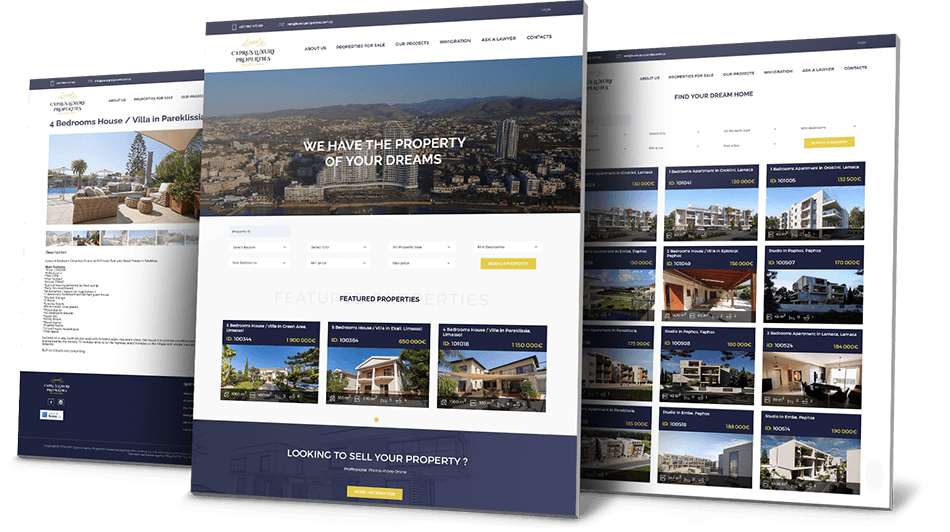 Разработка cайта для агентства недвижимости Cyprus Luxury Properties