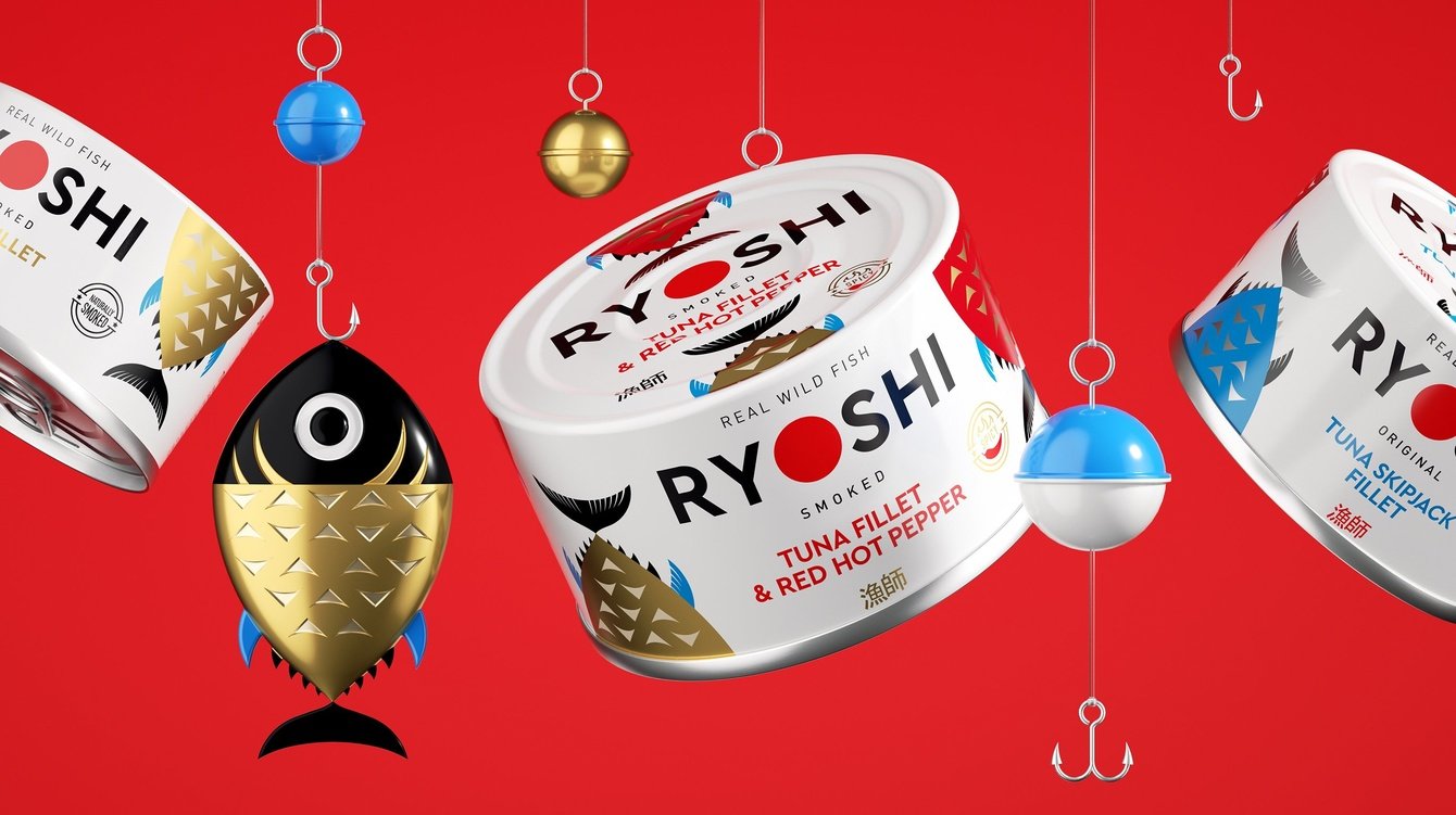 Ryoshi: позиционирование и визуальная система для бренда рыбных консервов