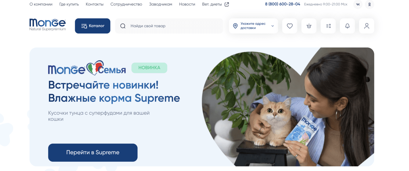 Разработка сайта Monge