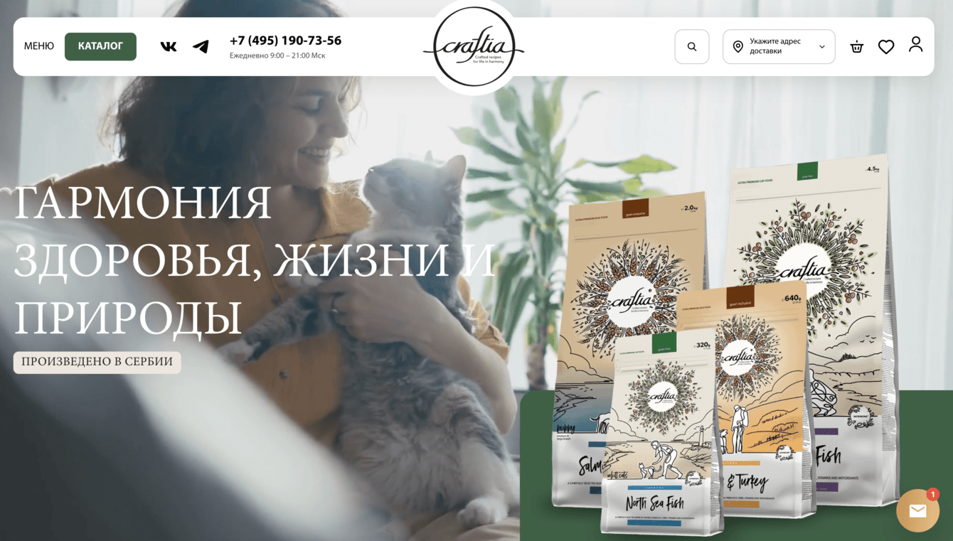 Разработка сайта Craftia