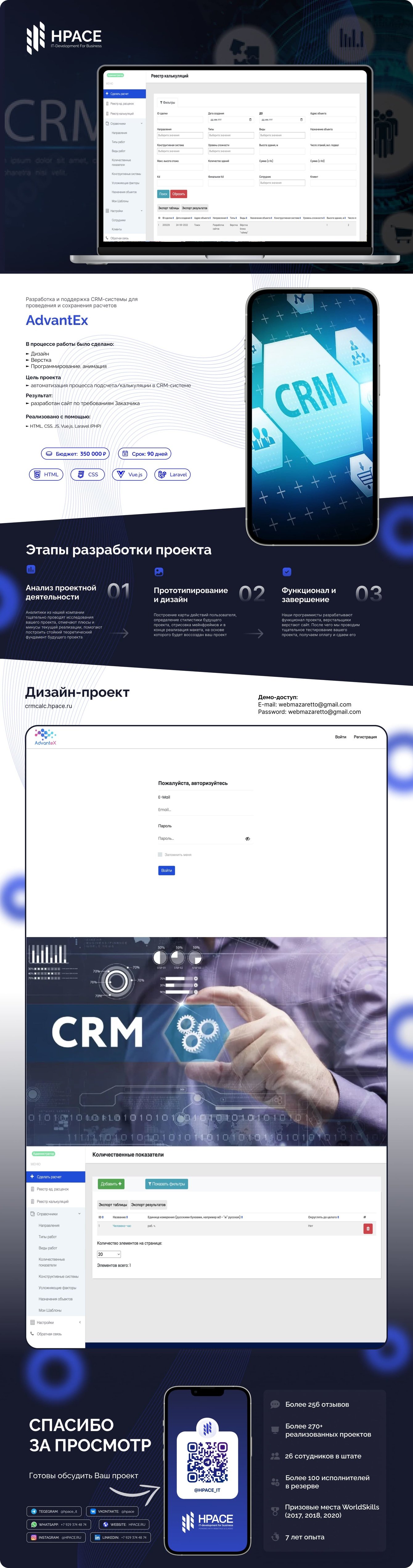 Разработка и поддержка CRM-системы для проведения и сохранения расчетов "AdvantEx"