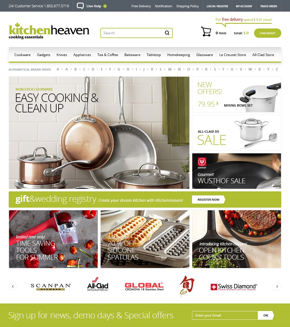 Kitchen Heaven: Интернет-магазин посуды с адаптивным дизайном и продвинутой системой лояльности