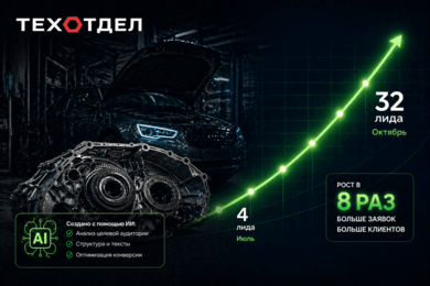 Контекстная реклама для автосервиса: вышли на стабильный поток целевых лидов с помощью ИИ