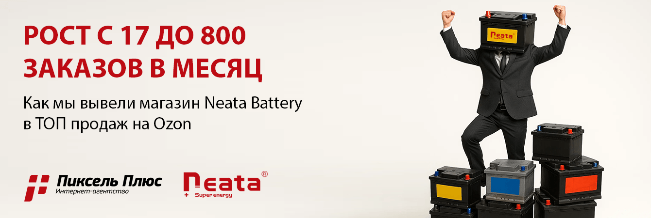 От 18 до 700 заказов в месяц: как мы вывели магазин Neata Battery в ТОП продаж Ozon