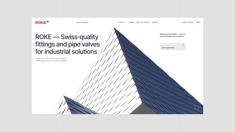 Корпоративный сайт для поставщика фитингов ROKE
