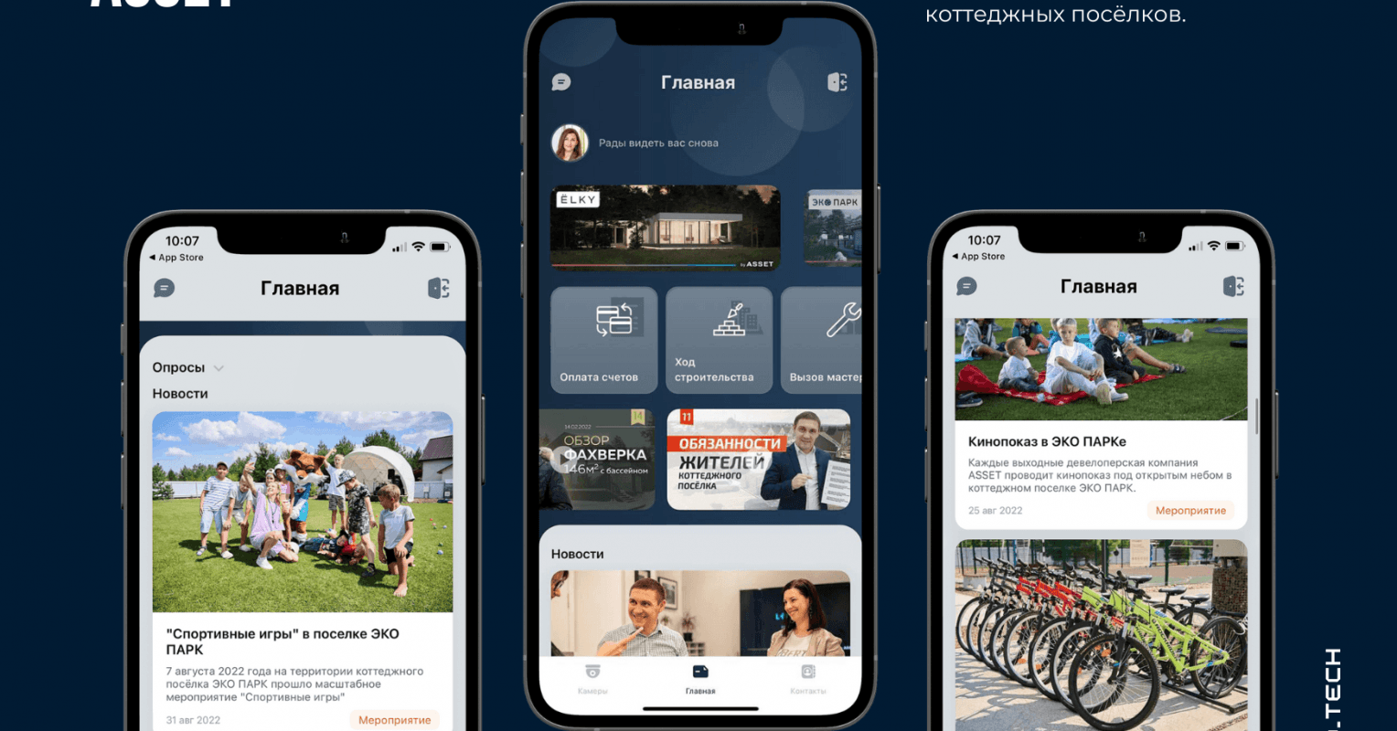 Мобильное приложение по коммуникациям внутри коттеджных посёлков для  девелоперской компании ASSET – кейс