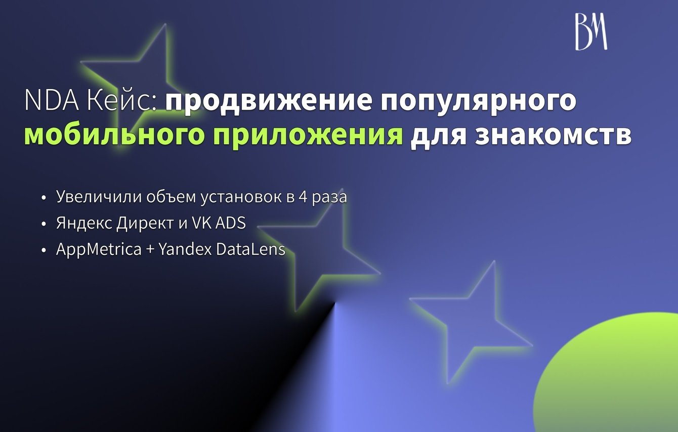 Продвижение мобильного приложения онлайн-знакомств. Более 10 000 установок за 4 месяца работы.