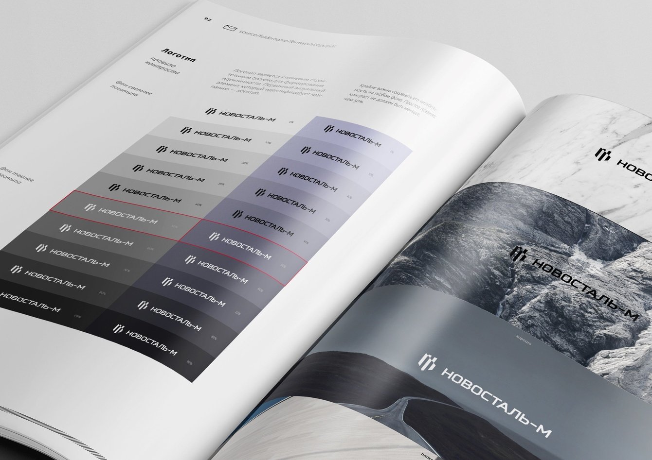 Логотип, платформа бренда и брендбук холдинга «НОВОСТАЛЬ-М»